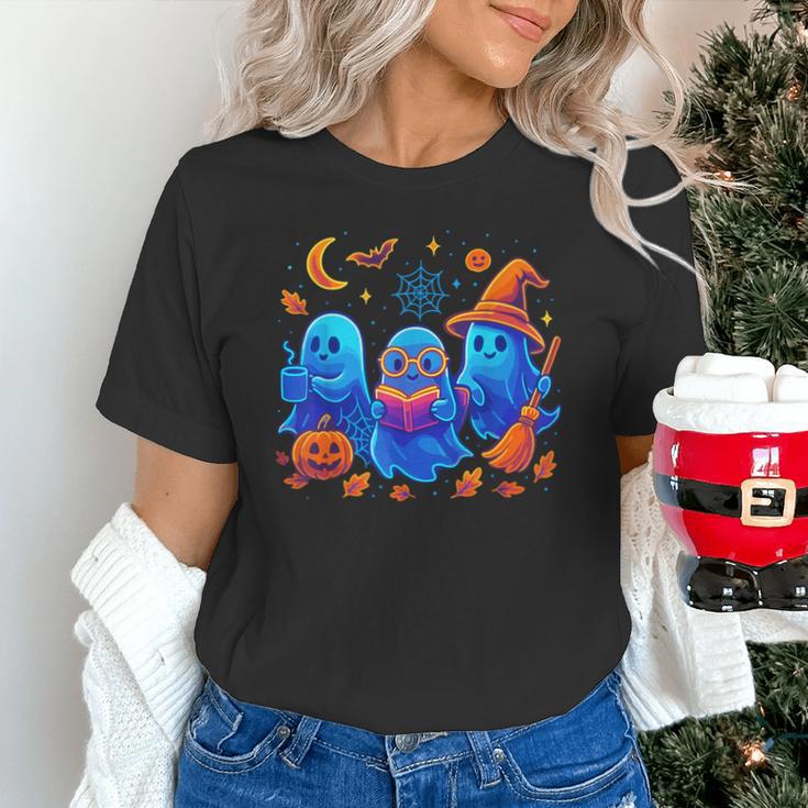 Little Ghost Coffee Tee Spooky Season Ghost Reading Book Unisex T-Shirt
