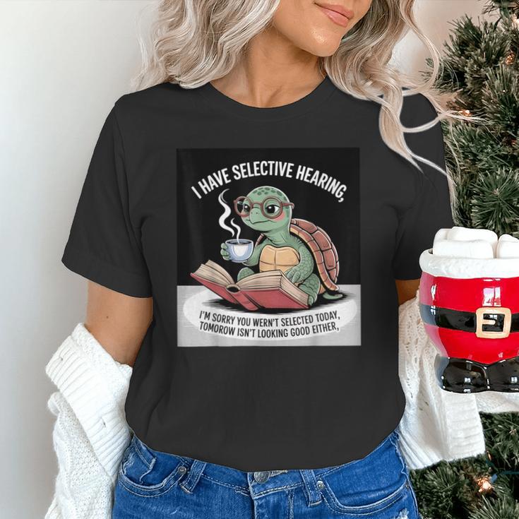 I Love Turtles Sea I Have Selective Hearing Coffee And Book Unisex T-Shirt
