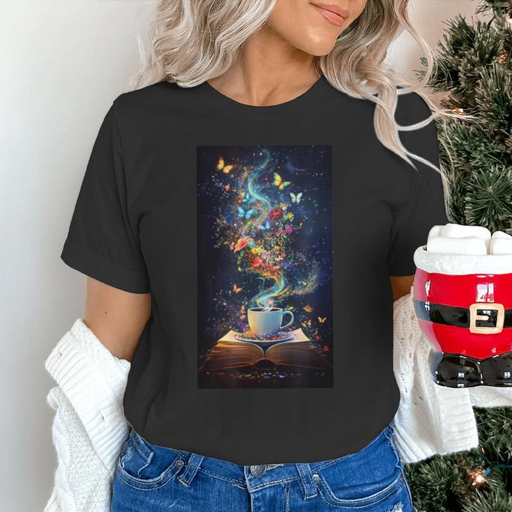 Magical Book Floral Coffee Books Nature Fantasy Unisex T-Shirt