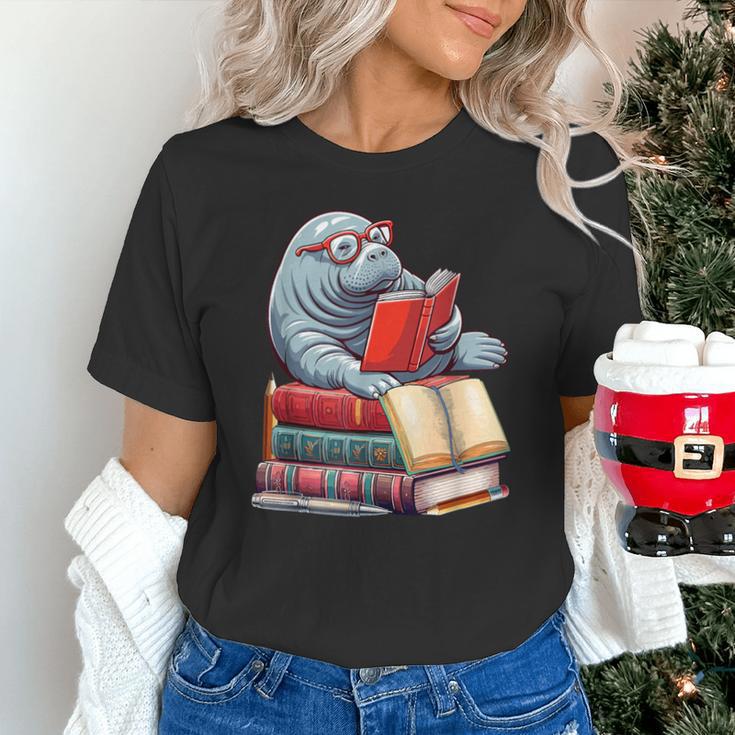 Manatee Reading Books Matching Bookworm Readers Librarian Unisex T-Shirt