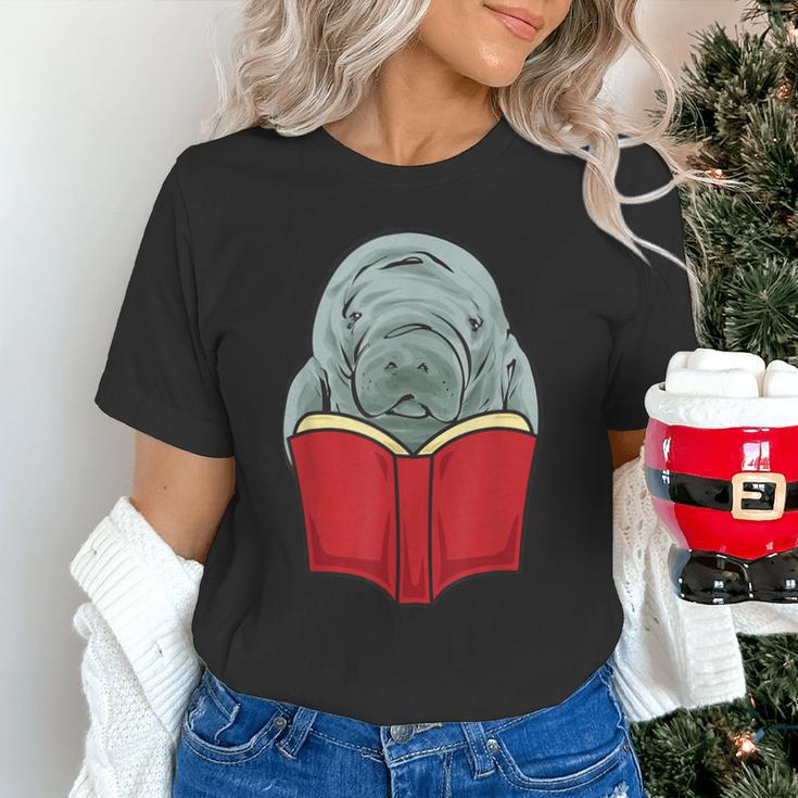 Manatee Reading Books Sea Animal Manatee Unisex T-Shirt Manatee Reading Books Sea Animal Manatee Unisex T-Shirt