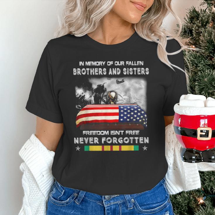 In Memory Of Our Fallen Brothers Sisters Freedom Isn't Free Unisex T-Shirt In Memory Of Our Fallen Brothers Sisters Freedom Isn't Free Unisex T-Shirt