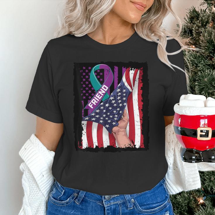 In Memory Of My Friend Suicide Awareness American Flag Women Kids Men Unisex T-Shirt