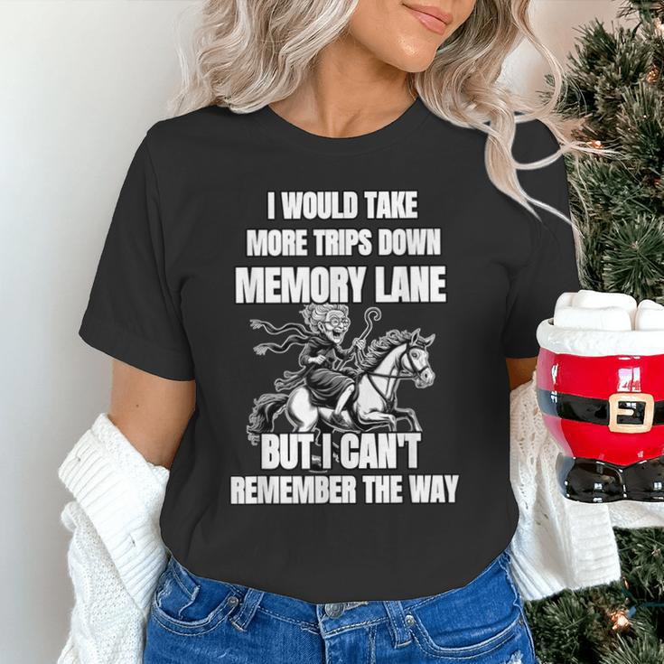 Memory Lane Trips Can't Remember Way Forgetful Grandma Horse Unisex T-Shirt
