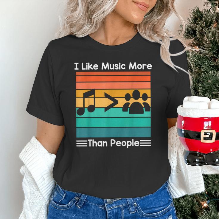 I Like Music More Than People Introvert Saying Quote Unisex T-Shirt