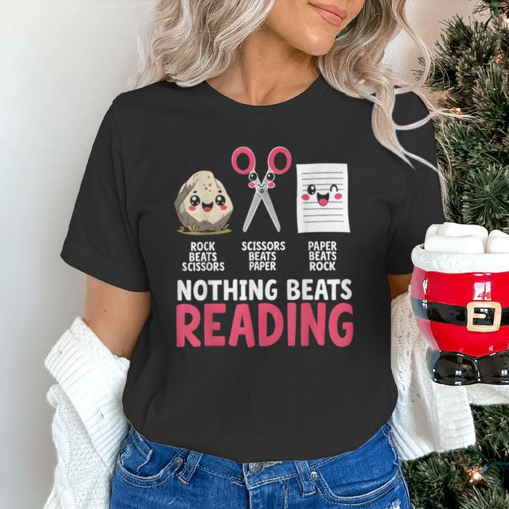 Nothing Beats Reading Rock Paper Scissors Book Lover Library Unisex T-Shirt