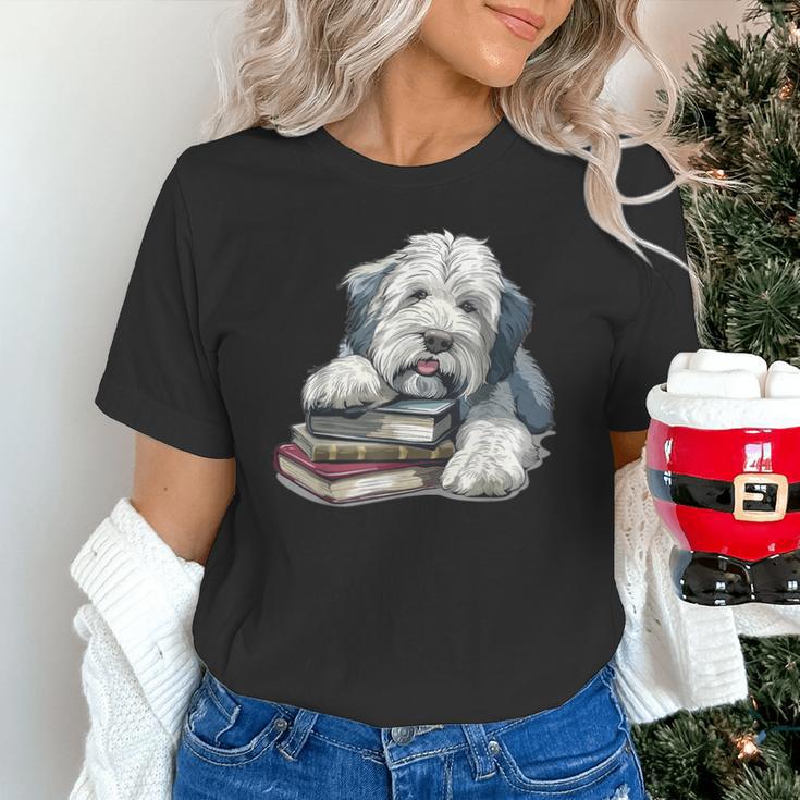 Old English Sheepdog Books Reading Dog Breed Graphic Unisex T-Shirt