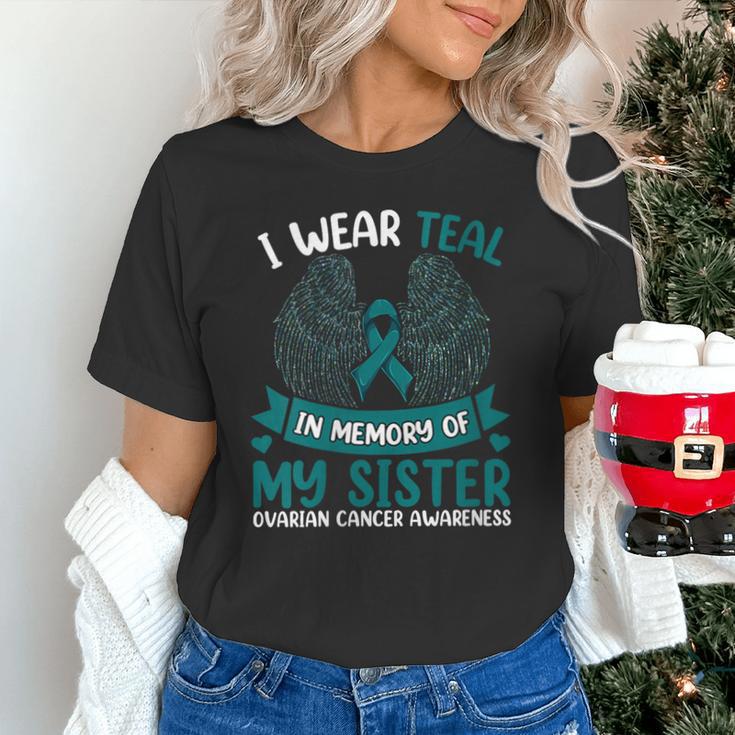 Ovarian Cancer Shirt I Wear Teal In Memory Of My Sister Unisex T-Shirt