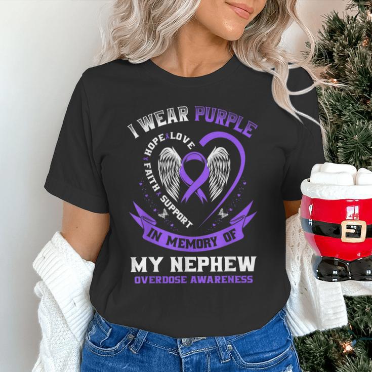 Overdose Awareness Shirt In Memory Of Nephew Purple Ribbon Unisex T-Shirt Overdose Awareness Shirt In Memory Of Nephew Purple Ribbon Unisex T-Shirt