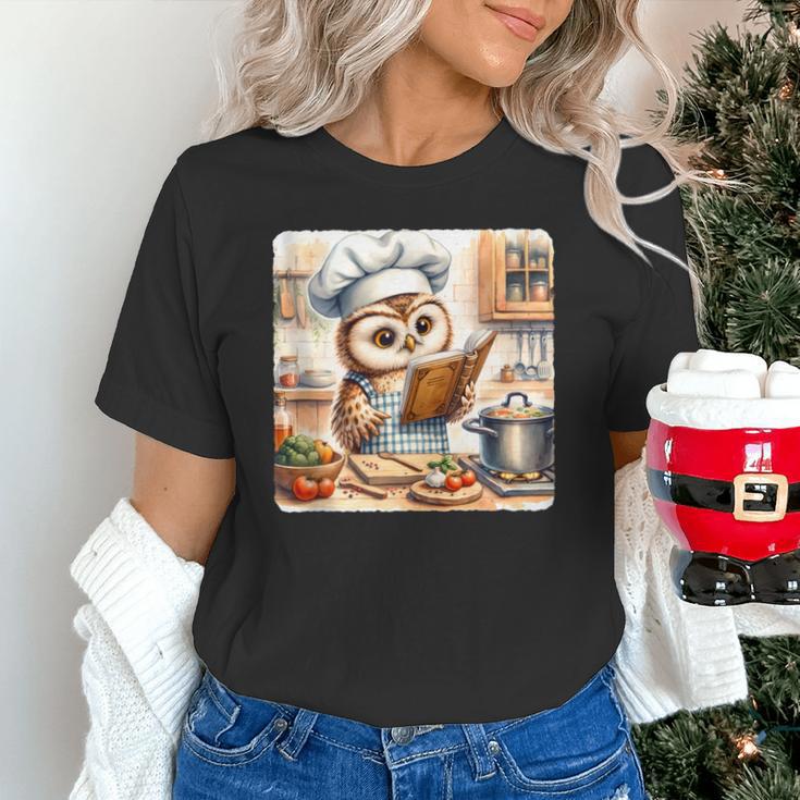 Owl Learning To Cook With Cookbook Chef Apron Stove Cooking Unisex T-Shirt Owl Learning To Cook With Cookbook Chef Apron Stove Cooking Unisex T-Shirt