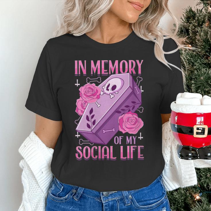 Pastel Goth In Memory Of My Social Life Coffin & Pink Roses Unisex T-Shirt Pastel Goth In Memory Of My Social Life Coffin & Pink Roses Unisex T-Shirt