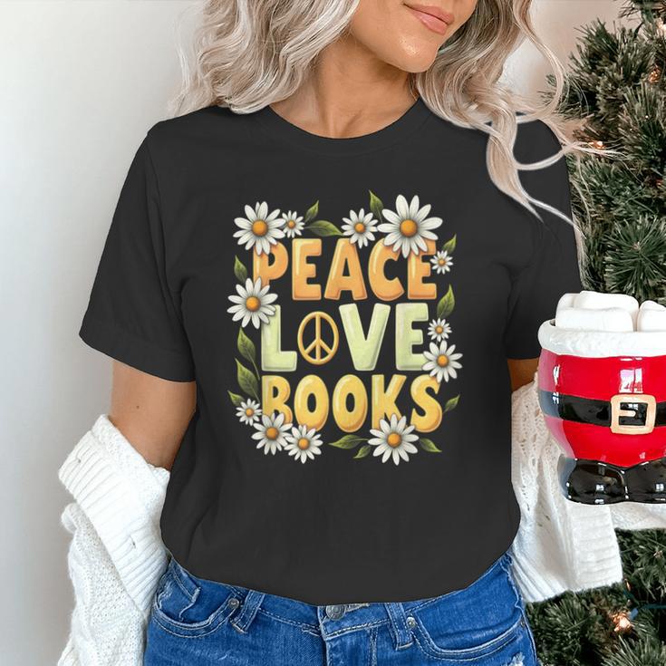 Peace Love Books Librarian Teacher Life Book Library Unisex T-Shirt