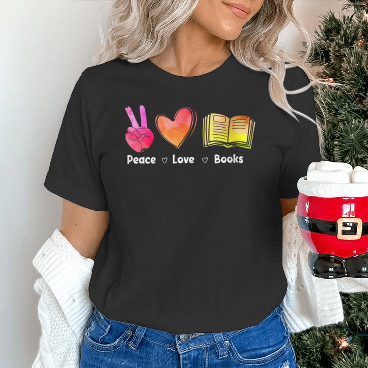 Peace Love Books Reader Librarian Library Book Unisex T-Shirt