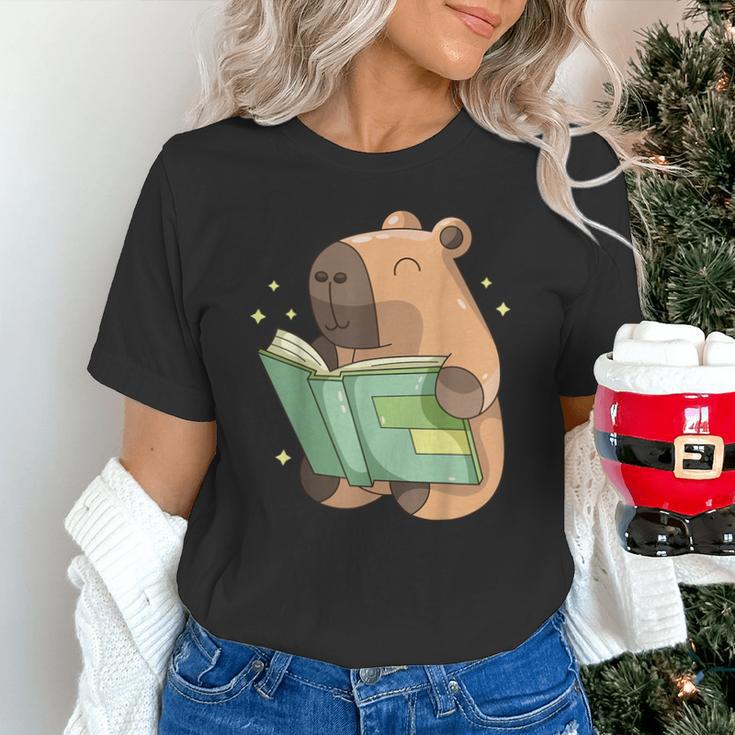 Pet Capybara Is Reading Library Capy Word Book Day Teacher Men Women Kids Unisex T-Shirt