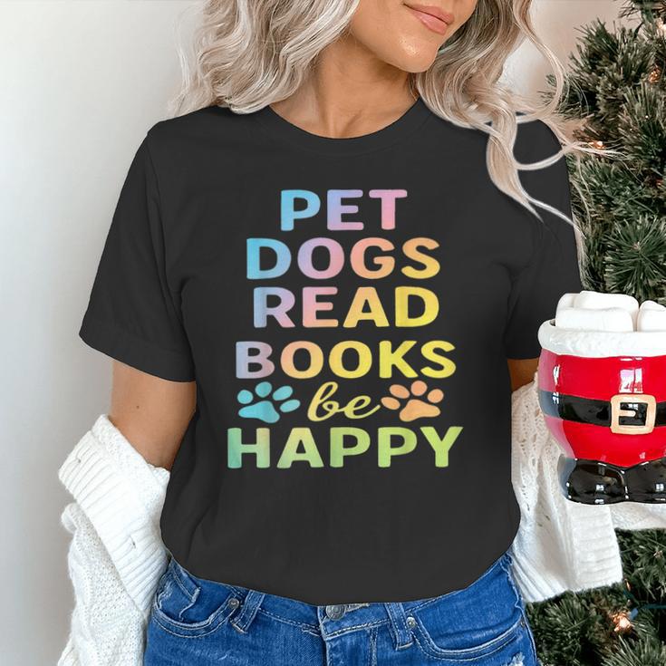Pet Dogs Read Books Be Happy Dog Lover Unisex T-Shirt