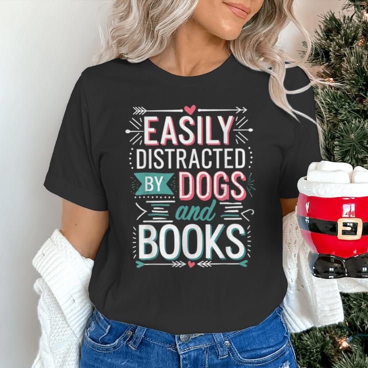 Pet Lover Easily Distracted By Dogs And Books Joke Men Unisex T-Shirt Pet Lover Easily Distracted By Dogs And Books Joke Men Unisex T-Shirt