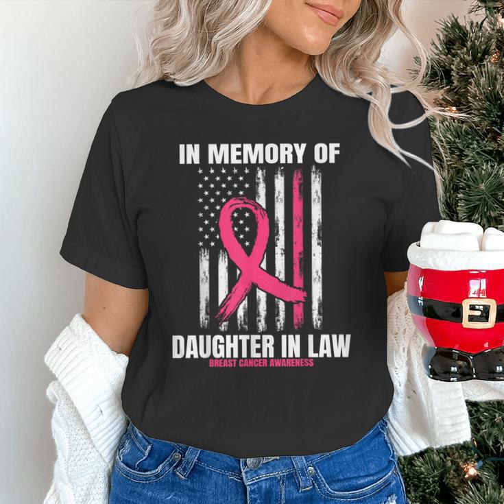 Pink In Memory Of Daughter In Law Breast Cancer Flag Shirts Unisex T-Shirt