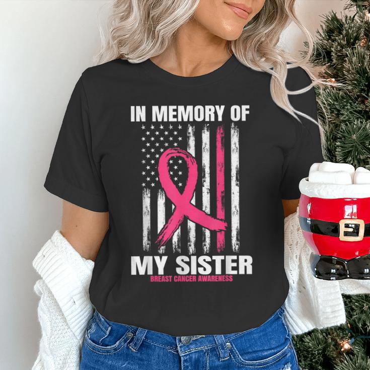Pink In Memory Of Sister Breast Cancer Awareness Flag Shirts Unisex T-Shirt Pink In Memory Of Sister Breast Cancer Awareness Flag Shirts Unisex T-Shirt