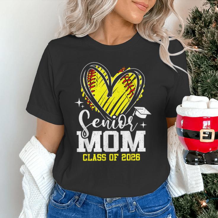 Proud Senior Mom Class Of 2026 Softball Graduation Heart Unisex T-Shirt