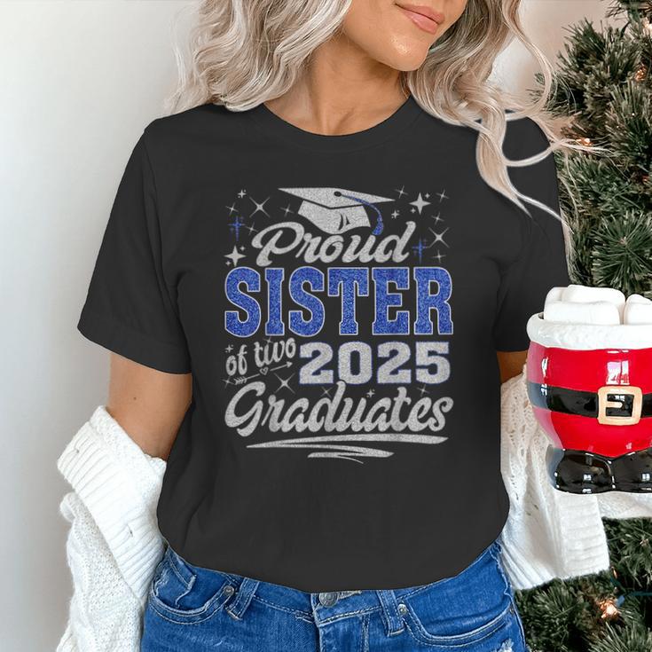 Proud Sister Of Two Class Of 2025 Graduates Twins Graduation Unisex T-Shirt