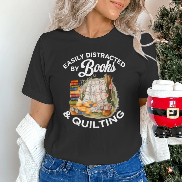 Quilting Sewing Machine Quilter Easily Distracted By Book Unisex T-Shirt Quilting Sewing Machine Quilter Easily Distracted By Book Unisex T-Shirt