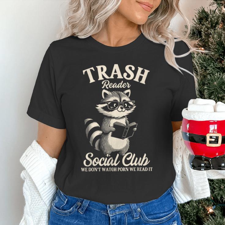 Raccoon Bookworm Readers Library Smut Reader Spicy Book Romance Rash Reader Social Club Unisex T-Shirt