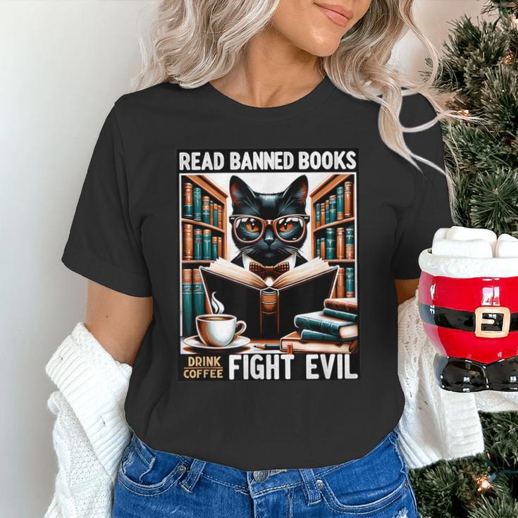 Read Banned Books Drink Coffee Fight Evil Book Reader Lovers Unisex T-Shirt