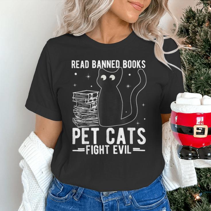 Read Banned Books Pet Cats Fight Evil Read Banned Books Unisex T-Shirt Read Banned Books Pet Cats Fight Evil Read Banned Books Unisex T-Shirt