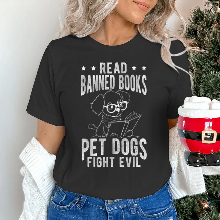 Read Banned Books PET DOGS FIGHT EVIL Read Books Reader Unisex T-Shirt