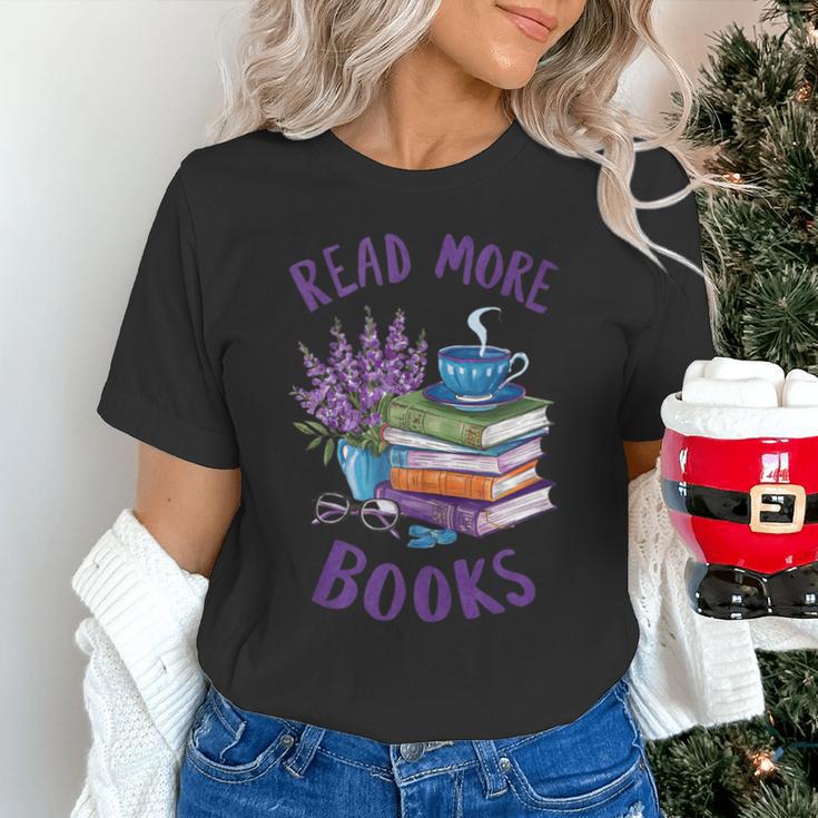 Read More Books Floral Book Reader Art Reading Lover Quote Unisex T-Shirt