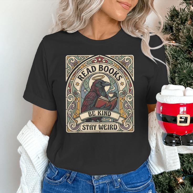 Read Books Be Kind Stay Weird Raven Tarot Reading Coffee Unisex T-Shirt