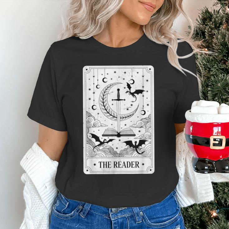 The Reader Tarot Card Bookworm Books Lover Dragon Librarians Unisex T-Shirt