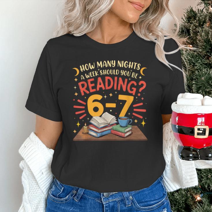 Reading 6 7 Six Seven Meme Slang Teacher Book Lover Unisex T-Shirt