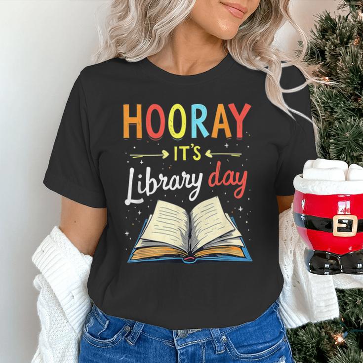 Reading Books Bibliophile Hooray It's Library Day Unisex T-Shirt