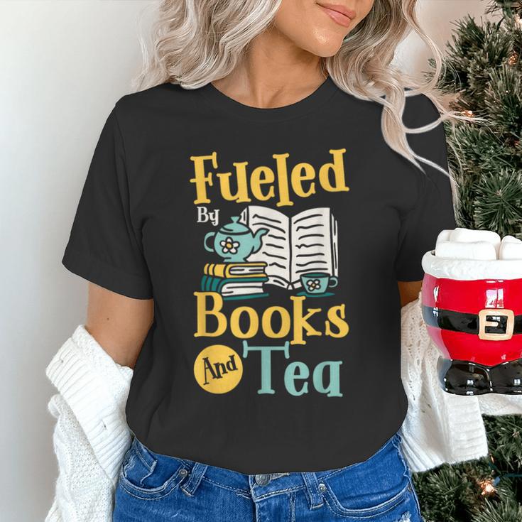 Reading Hobby Bookshelves Library Fueled By Books And Tea Unisex T-Shirt