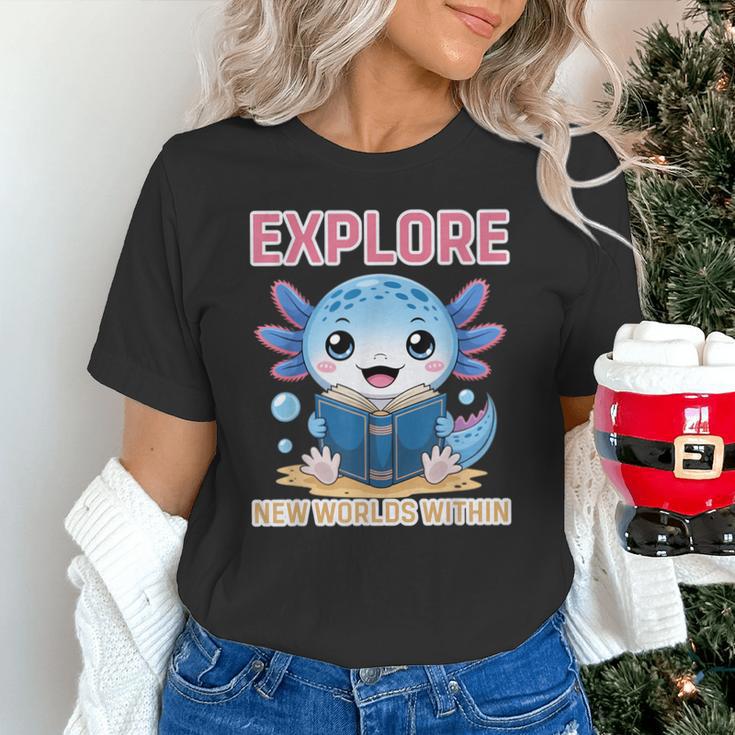 Readsolotl Kawaii Axolotl Book Lover Reading Unisex T-Shirt