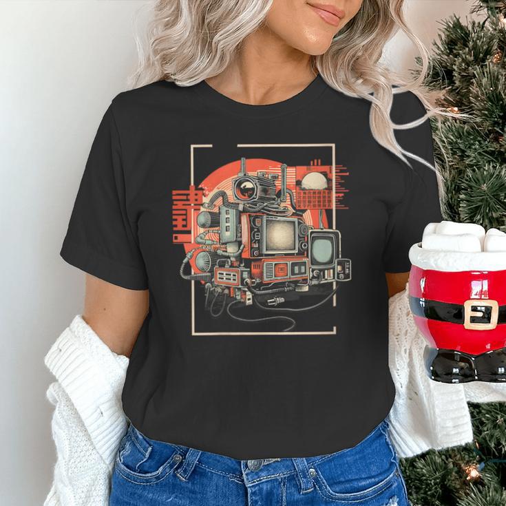 Retro Tech Stack 80s 90s Nostalgia Analog TV Cameras Unisex T-Shirt