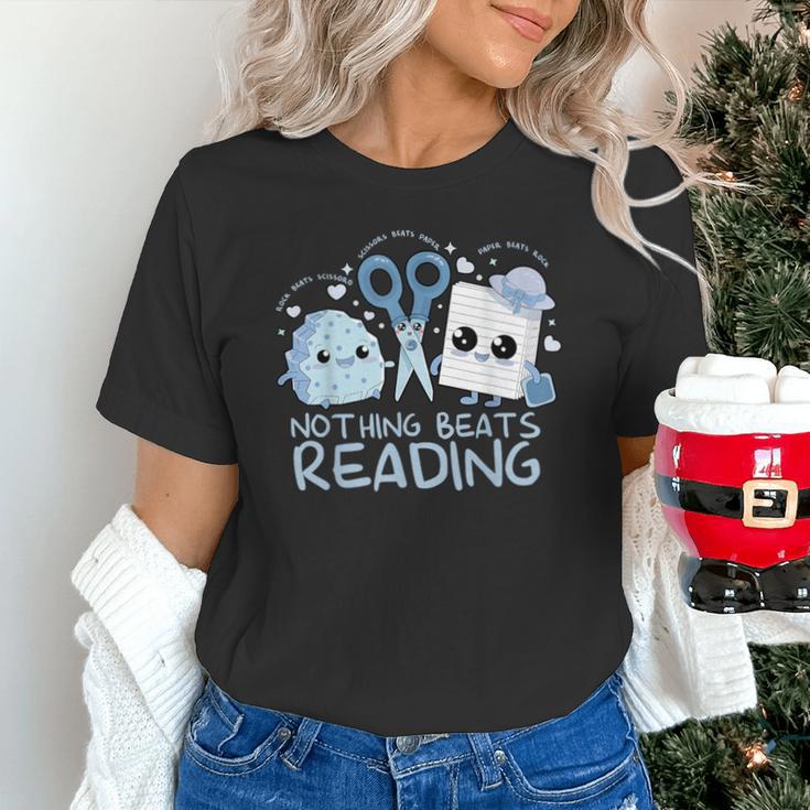 Rock Paper Scissors Nothing Beats Reading Book Lover Unisex T-Shirt