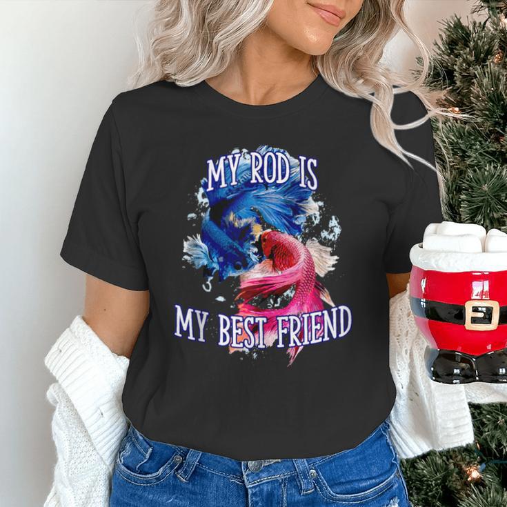 My Rod Is My Best Friend Introvert Fishing Antisocial Unisex T-Shirt