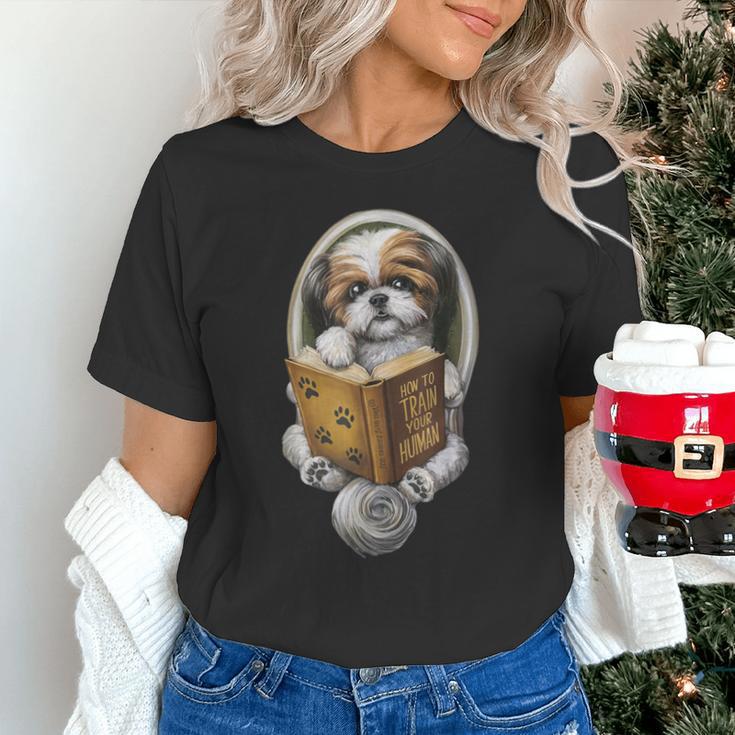 Shih Tzu Book How To Train Your Human Funny Dog Motif Unisex T-Shirt