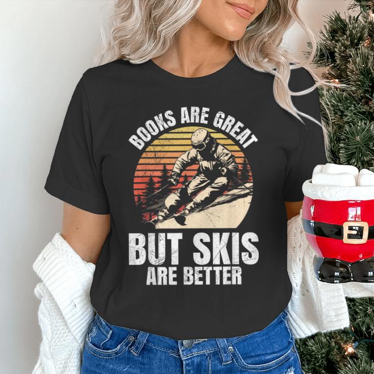 Skier BOOKS ARE GREAT BUT SKIS ARE BETTER Vintage Unisex T-Shirt