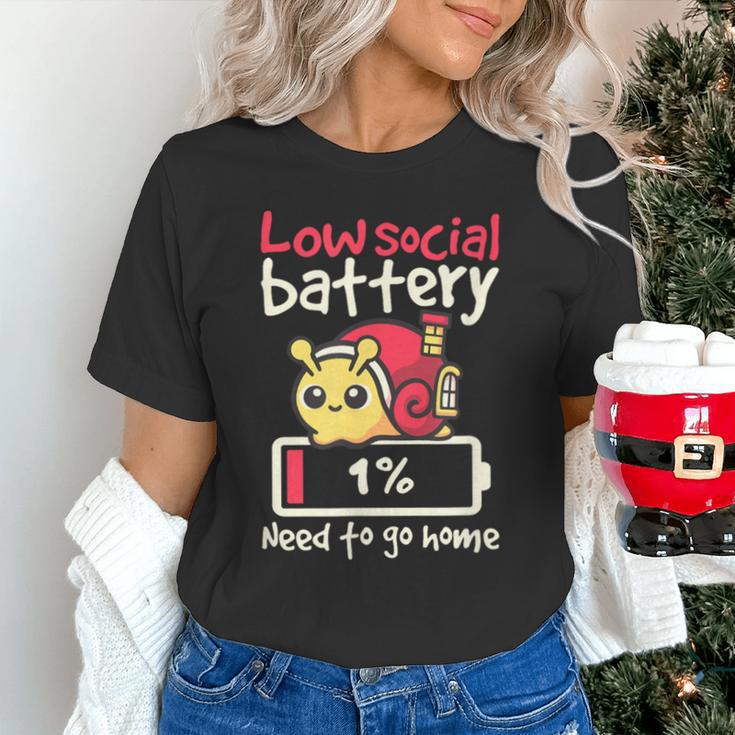 Snail Low Social Battery Need To Go Home Tee For Introvert Unisex T-Shirt Snail Low Social Battery Need To Go Home Tee For Introvert Unisex T-Shirt