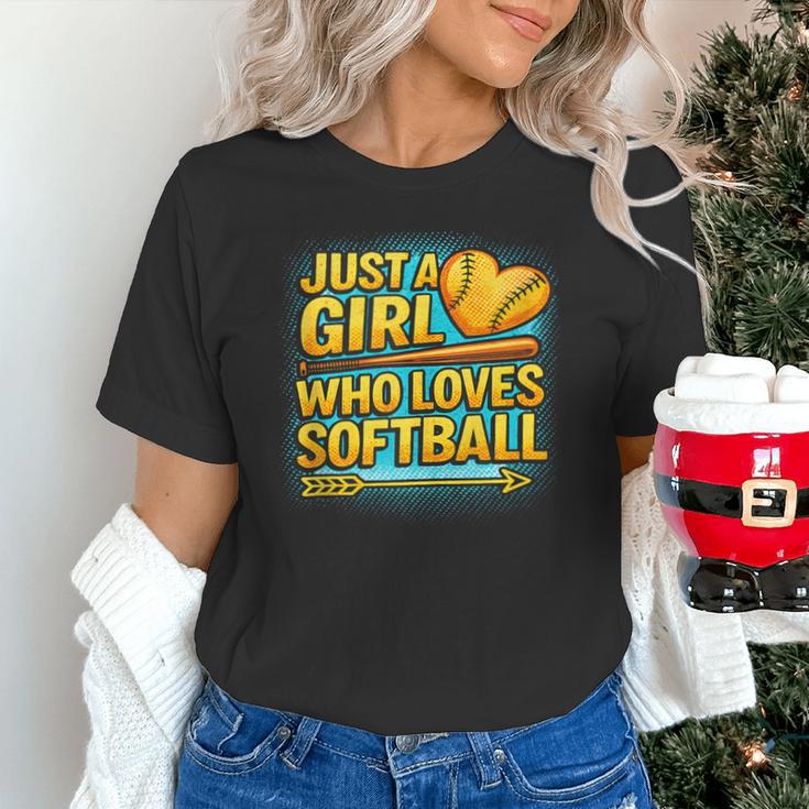 Softball Just A Girl Comic Book Style Graphic For Teens Unisex T-Shirt Softball Just A Girl Comic Book Style Graphic For Teens Unisex T-Shirt