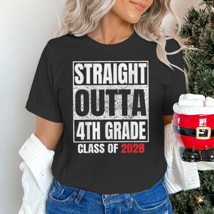 Straight Outta 4th Grade Graduation Class 2028 Fourth Grade Unisex T-Shirt
