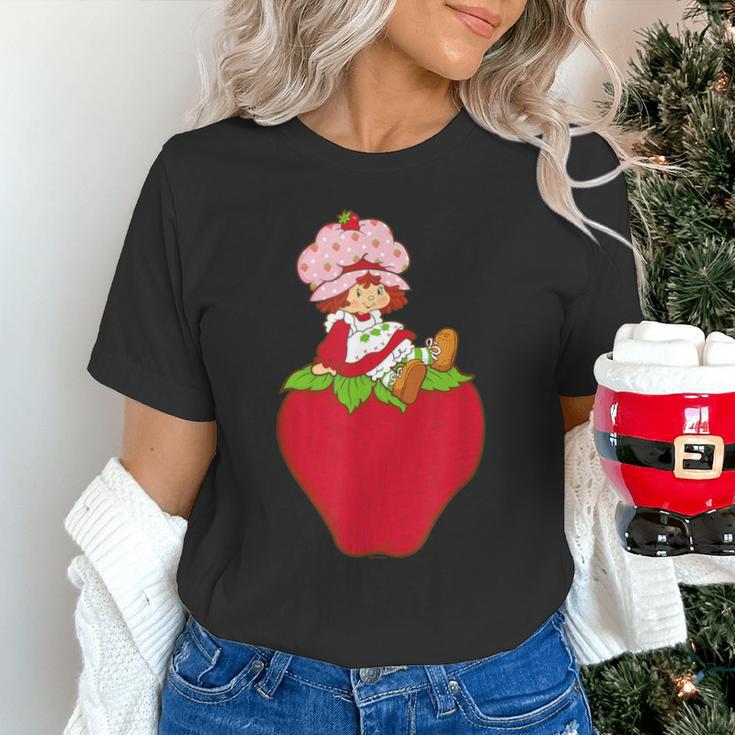 Strawberry Shortcake Sitting On Strawberry Retro Nostalgia Unisex T-Shirt