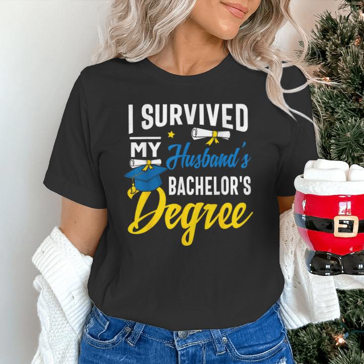 i Survived My Husbands Bachelors Degree Graduation Gifts Unisex T-Shirt