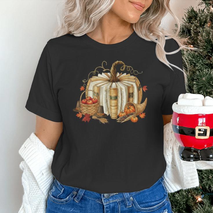 Teacher Book Pumpkin Fall Reading Thanksgiving Autumn Unisex T-Shirt Teacher Book Pumpkin Fall Reading Thanksgiving Autumn Unisex T-Shirt