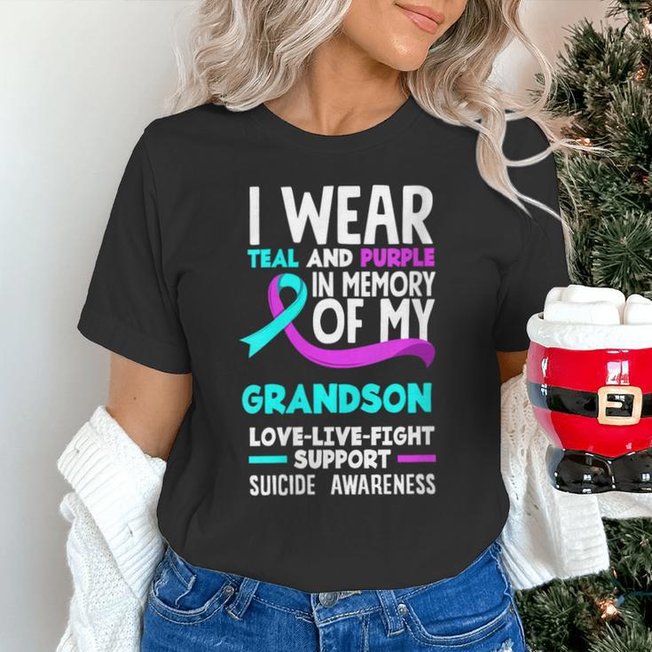 Teal & Purple In Memory Of My Grandson Suicide Prevention Unisex T-Shirt