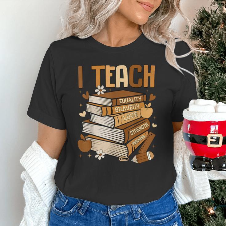 History Month I Teach Melanin Book Black Teacher Unisex T-Shirt