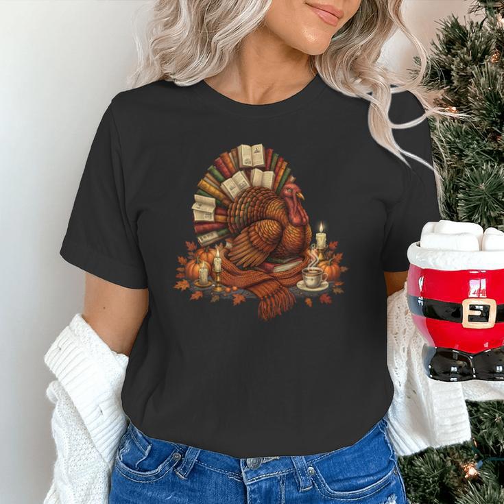 Turkey Reading Books Fall Season Thanksgiving Teacher Book Unisex T-Shirt